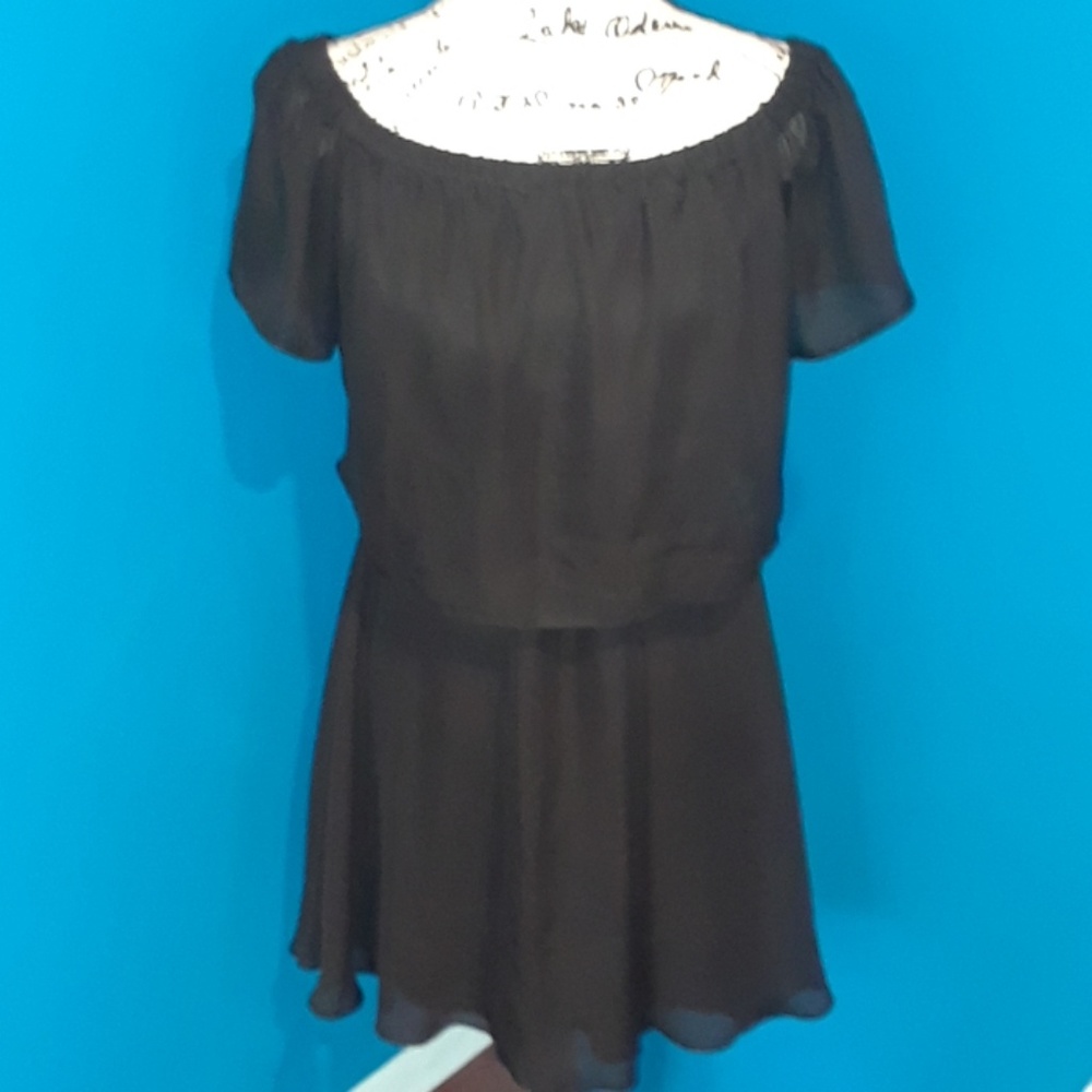 ASOS Black Faux Crop top Layered short Dress